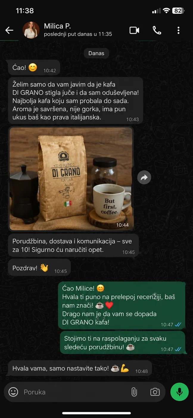 WhatsApp recenzija kupca Milica P.